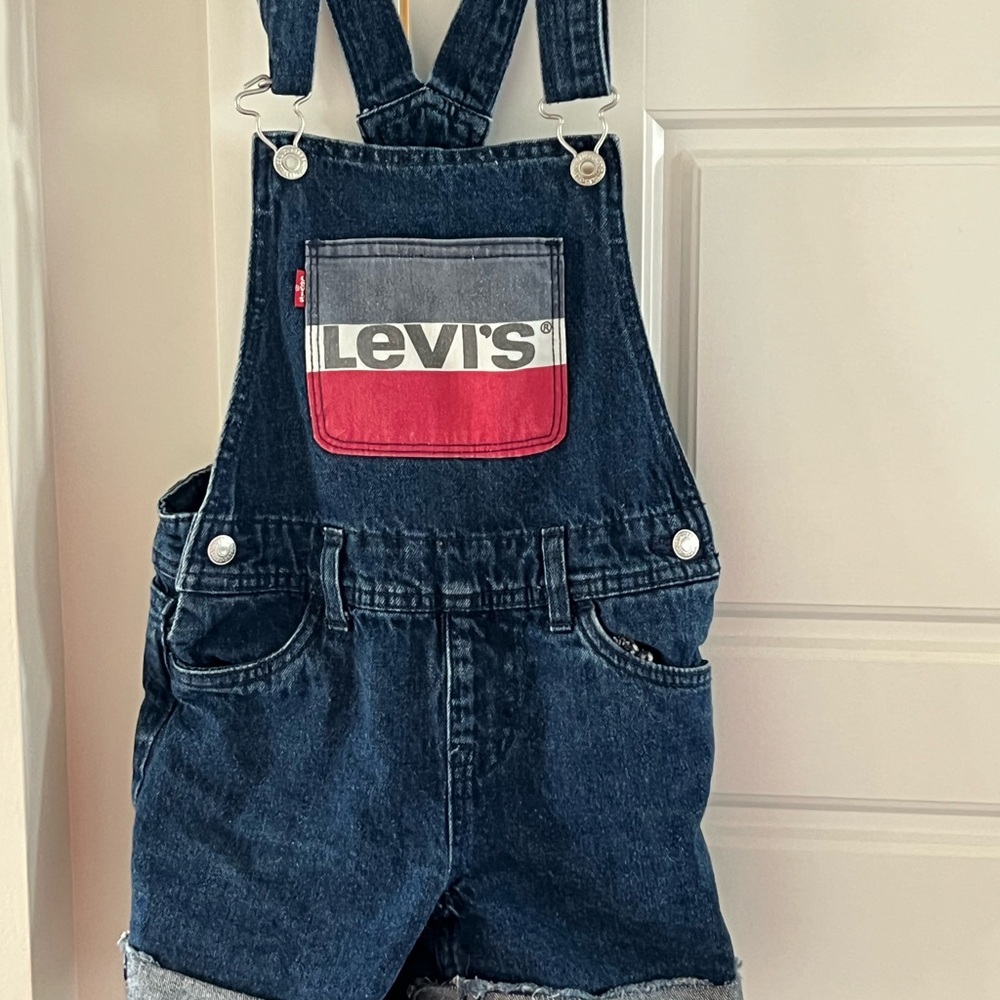 Levi's Kids Overalls - Dark Blue with Red Pocket
